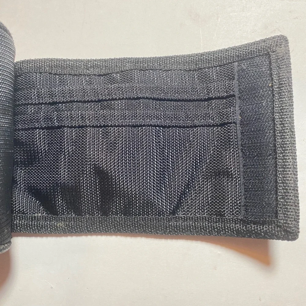 Sideout Black Roll\-Up Wallet Zipper Pocket Key Ring Compact Fabric Organizer